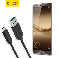 Quick Power Flat USB-C Cable for Huawei MHA-L29 with USB 3.0 Gigabyte Speeds and Quick Charge Compatible! Black 3.3ft/1M 
