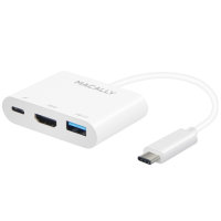 Macally USB-C 3 in 1 Multiport 4K HDMI Adapter - White