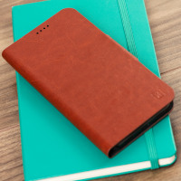 Olixar Leather-Style Galaxy J3 2017 Wallet Case - Brown - US Version