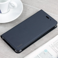 Official HTC U11 Leather-Style Flip Case - Dark Grey