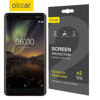Olixar Nokia 6 2018 Skärmskydd - Tvåpack