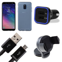 Ultimate Samsung Galaxy A6 Starter Pack - Case, Car Kit & Cable