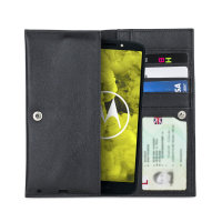 Olixar Primo Genuine Leather Motorola Moto G6 Play Wallet Case - Black