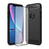 Olixar Sentinel iPhone XR Case and Glass Screen Protector - Black
