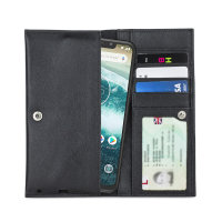 Olixar Primo Genuine Leather Motorola One Pouch Wallet Case - Black