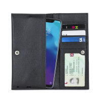 Olixar Primo Genuine Leather ZTE Axon 9 Pro Pouch Wallet Case - Black