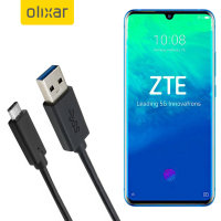 Olixar USB-C ZTE Axon 10 Pro 5G Charging Cable - Black 1m