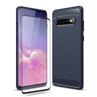 Olixar Sentinel Samsung S10 Case And Glass Screen Protector-Blue
