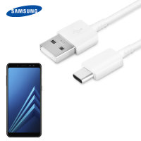 Officiële Samsung USB-C Galaxy A8 2018 Snelle Oplaadkabel - Wit