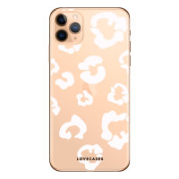 LoveCases iPhone 11 Pro Max Leopardmönster skal - Klar vit
