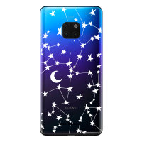 LoveCases Huawei Mate 20 Clear Gel Case - White Stars And Moons