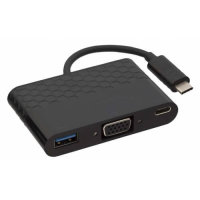 Kit Multiport 3-in-1 USB-C to VGA Adapter & USB-C/ USB Charging Ports