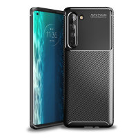 Olixar Carbon Fibre Motorola Edge Case - Black