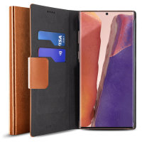 Olixar Leather-Style Samsung Galaxy Note 20 Wallet Stand Case - Brown