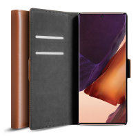 Olixar Genuine Leather Samsung Galaxy Note 20 Ultra Wallet Case Brown