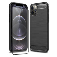 Olixar Sentinel iPhone 12 Pro Case & Glass Screen Protector - Black