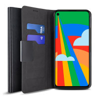 Olixar Leather-Style Google Pixel 5 Wallet Stand Case - Black
