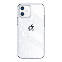 LoveCases iPhone 12 Gel Case - White Stars & Moons