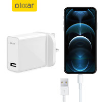 Olixar iPhone 12 Pro Max 5W USB-A Mains Charger & 1m Lightning Cable