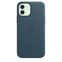 Official Apple Iphone 12 Mini Leather Case With Magsafe Baltic Blue