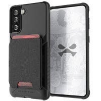Ghostek Exec 4 Black Leather Wallet Case - For Samsung Galaxy S21 Plus