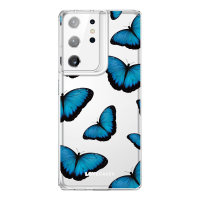 LoveCases Blue Butterfly Gel Case - For Samsung Galaxy S21 Ultra