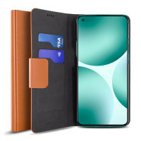 Olixar Leather-Style OnePlus 9 Wallet Stand Case - Brown