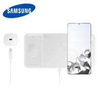 Official Samsung White Trio Wireless Charger - For Samsung Galaxy S21 Plus