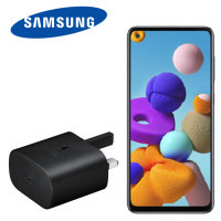 Official Samsung Galaxy A21 25W PD USB-C Charger - Black