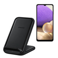 Official Samsung Galaxy A32 Wireless Fast Charging Stand EU Plug 15W - Black