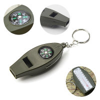 4-in-1 Multitool Keyring - Whistle, Compass, Magnifier & Thermometer