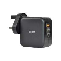Olixar 65W GaN Super Fast Wall Charger with USB-A, 2 USB-C Ports & Interchangeable Plugs