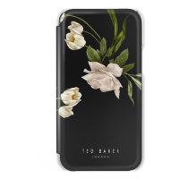 Ted Baker Black Elderflower Mirror Folio Case - For iPhone 13