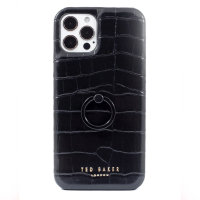 Ted Baker Half Wrap Finger Loop Croc Black Case - For iPhone 13 Pro