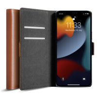 Olixar Genuine Leather Wallet Brown Case - For iPhone 13 Pro Max