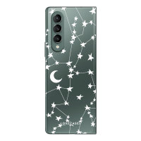LoveCases Samsung Galaxy Z Fold 3 Thin Case - White Stars And Moons