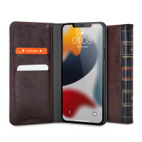 Olixar X-Tome Leather-Style Wallet Brown Case - For Apple iPhone 13