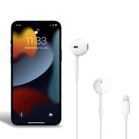 Official  iPhone 13 Pro Max Lightning Earphones - White