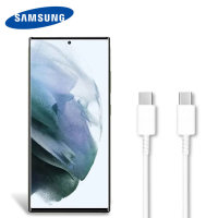 Official Samsung USB-C to USB-C PD 1m White Cable - For Samsung Galaxy S22 Ultra