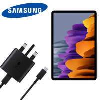Official Samsung Black 45W Fast Wall Charger & 1m USB-C to C Cable - For Samsung Galaxy Tab S8 Ultra