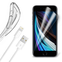 Olixar Essentials Screen Protector & Lightning Cable Pack - For iPhone SE 2022