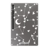 LoveCases Clear Gel Case With White Stars & Moon Pattern - For Samsung Galaxy Tab S8 Ultra