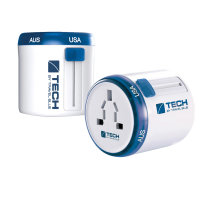 Travel Blue Universal World Travel Mains Charging Adapter - White And Blue