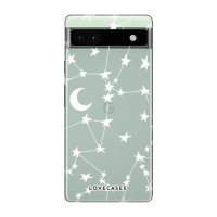 LoveCases White Stars And Moons Gel Case - For Google Pixel 6a