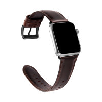 Olixar Brown Genuine Leather Strap - For Apple Watch Series 8 45mm