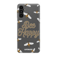 LoveCases Clear Gel Case With Bee Happy Pattern - For Samsung A04s