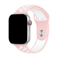 Olixar Pink and White Double Silicone Sports Strap (Size S) - For Apple Watch Series SE 2022 40mm