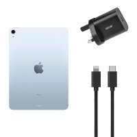 Olixar Black 18W Fast Mains Charger & USB to Lightning 1.5m Cable - For iPad Air 4 10.9" 2020