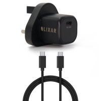 Olixar Basics Mini Black 20W USB-C PD Wall Charger & 1.5m USB-C Cable - For Sony Xperia 1 V