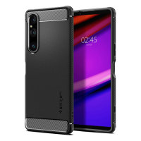 Spigen Matte Black Rugged Armor Case - For Sony Xperia 1 V